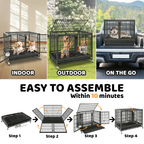 42" Stackable Dog Crate 43T+WHLP02