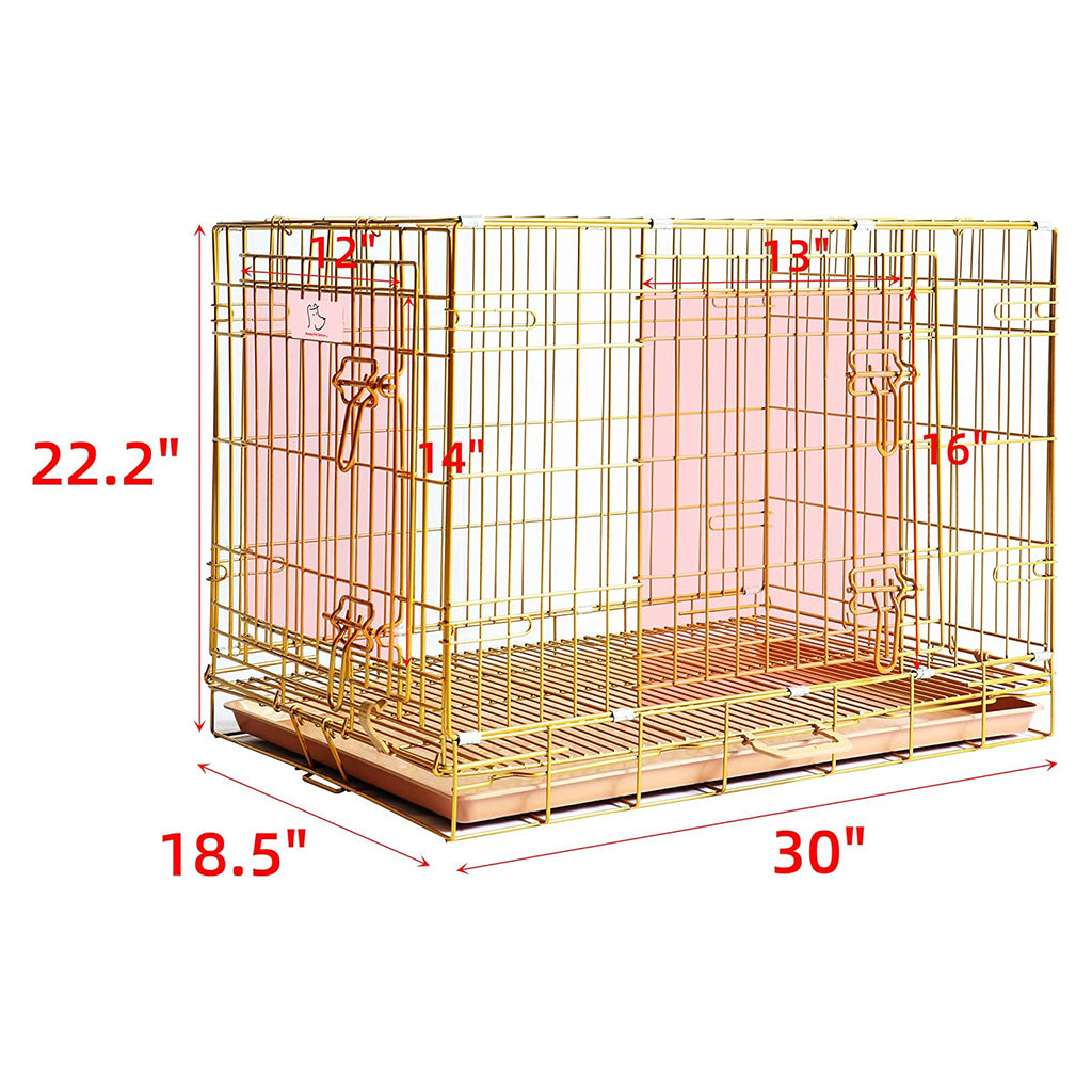 24-42" Copper Gold Wire Dog Crate GLD24/30/36/42