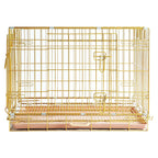 24-42" Copper Gold Wire Dog Crate GLD24/30/36/42