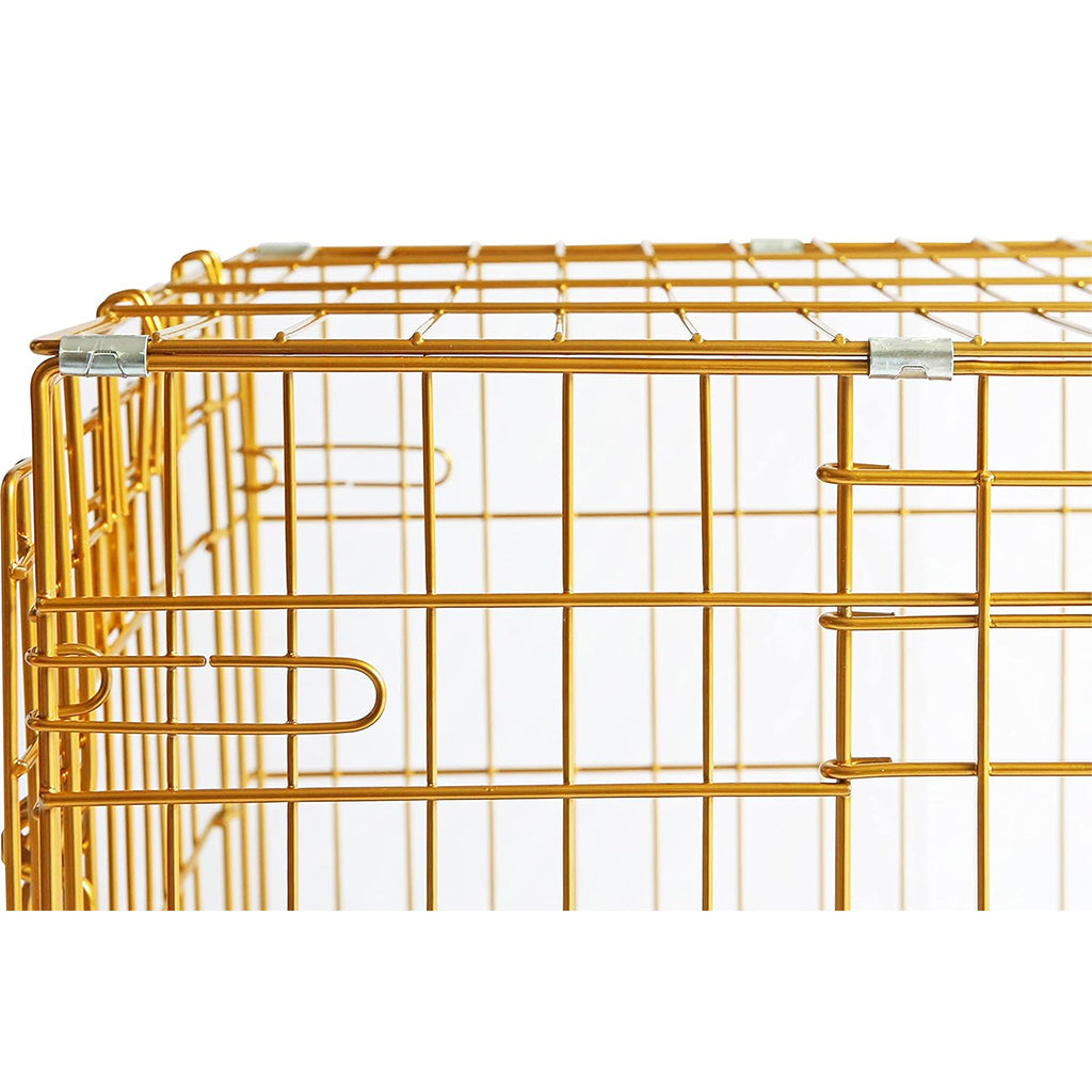 24-42" Copper Gold Wire Dog Crate GLD24/30/36/42