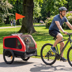 Dog Bike Trailer for Small & Medium Dogs, Universal Bicycle Coupler, Flip-Down Ramp Tailgate