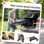 3 Wheel Pet Stroller with Easy One-Click Quick Fold, Mesh Window, Washable Cushion, for Medium Dogs