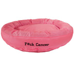 Dog Bed - Round Bolstered Armor™ 'F#ck Cancer'