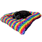 Dog Bed - Rectangle Bolstered Furvana Rainbow 'Cloud'