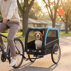 Dog Bike Trailer, Pet Cart Bicycle Carrier with 20" Air Tires, Quick-Release Wheels, Reflectors, Flag