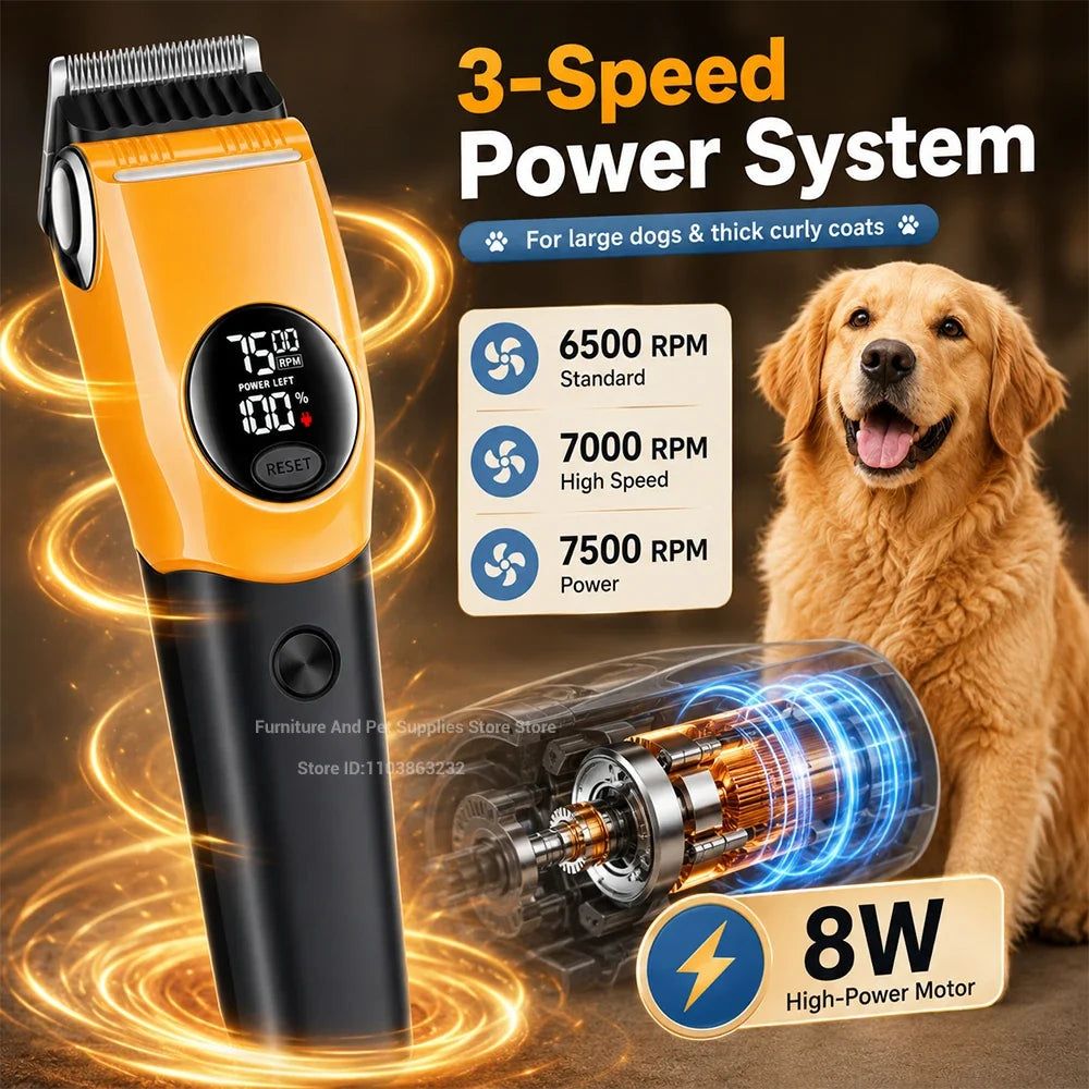 Electric Dogs Grooming Clipper Professional Hair Cutter for Pets Hair Trimmer Cordless Low Noise Shaver Cutter Machine Scissors