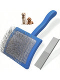 2PCS Slicker Brush For Dogs & Pet Comb,Professional Dog Grooming Brush (Goldendoodles,Poodles,Labradoodles) With Extra Long Pins To Effectively Remove Tangles, Knots And Mats