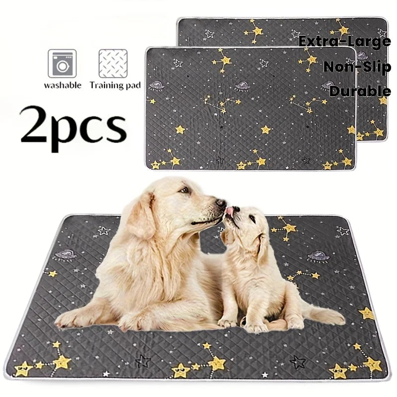 2PCS Dog Training Mats Reusable Pet Toilet Training Mats, Suitable For Car Seats, Floors And Home Use - Durable And Washable
