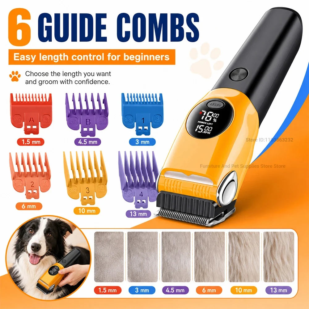 Electric Dogs Grooming Clipper Professional Hair Cutter for Pets Hair Trimmer Cordless Low Noise Shaver Cutter Machine Scissors