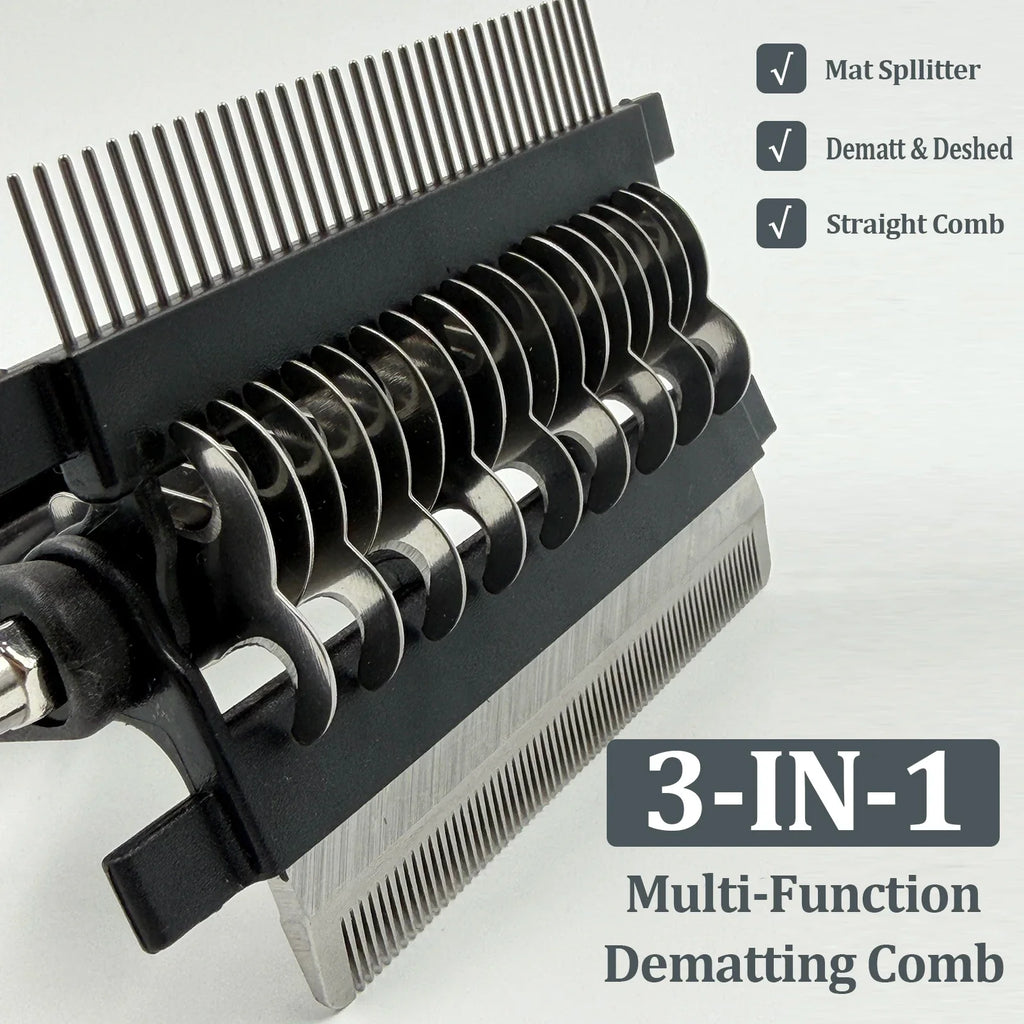 3 in 1 Pet grooming Hair Brush Dog Deshedding Remover Double Sided Shedding Comb with Stainless Steel Teeth Fur Knot Cutter