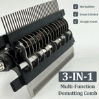 3 in 1 Pet grooming Hair Brush Dog Deshedding Remover Double Sided Shedding Comb with Stainless Steel Teeth Fur Knot Cutter