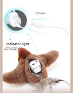 Hot Cat Interactive Toys Catnip Electric Pat Bird (with Catnip) Dog Cats Touch-Activated Squeaky Plush Toy Pet USB Rechargeable