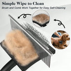 2PCS Slicker Brush For Dogs & Pet Comb,Professional Dog Grooming Brush (Goldendoodles,Poodles,Labradoodles) With Extra Long Pins To Effectively Remove Tangles, Knots And Mats
