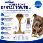 Honey Bone Dental Tower - Durable Nylon Dog Chew Toy XL | USA Made
