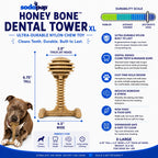 Honey Bone Dental Tower - Durable Nylon Dog Chew Toy XL | USA Made