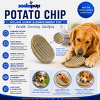 Potato Chip Nylon Chew & Enrichment Toy | 2-in-1 for Aggressive Chewers | SodaPup