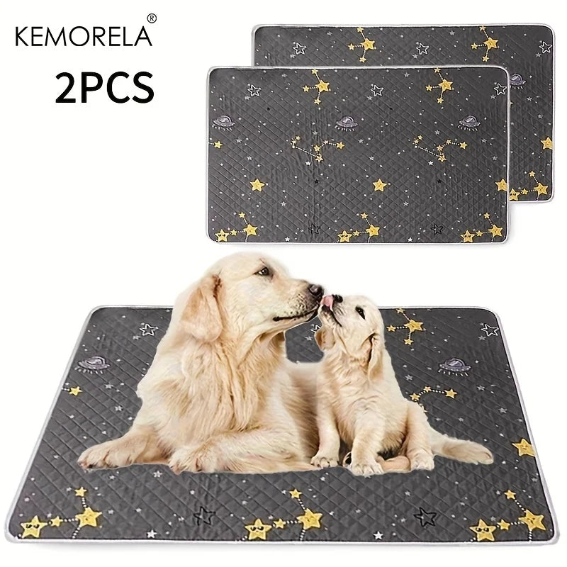 2PCS Dog Training Mats Reusable Pet Toilet Training Mats, Suitable For Car Seats, Floors And Home Use - Durable And Washable