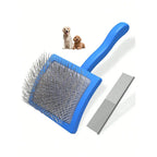 2PCS Slicker Brush For Dogs & Pet Comb,Professional Dog Grooming Brush (Goldendoodles,Poodles,Labradoodles) With Extra Long Pins To Effectively Remove Tangles, Knots And Mats