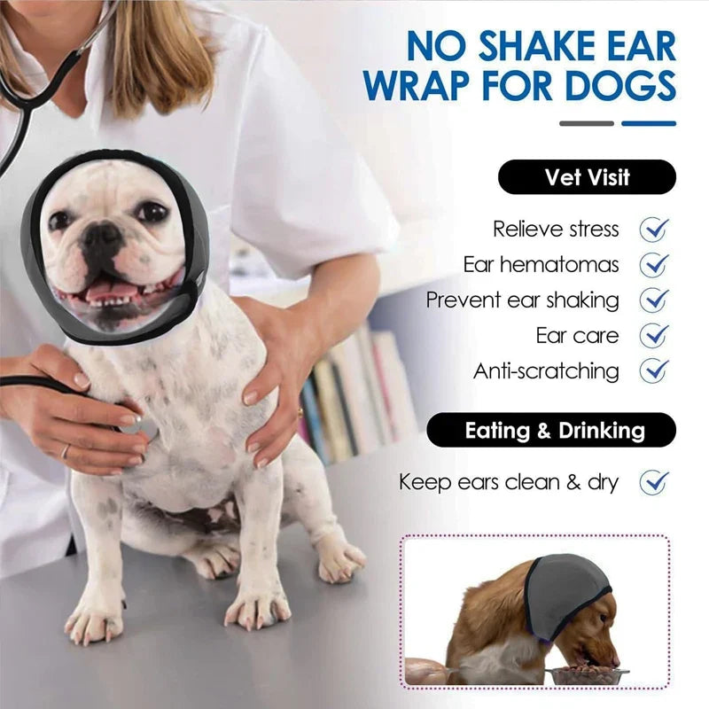 Dog Ear Muffs Noise Canceling Calming Head Wrap Anxiety Relief Hearing Protection Waterproof Adjustable Pet Earmuff for Thunder