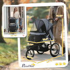 3 Wheels Pet Stroller for Small Dogs and Medium Dogs
