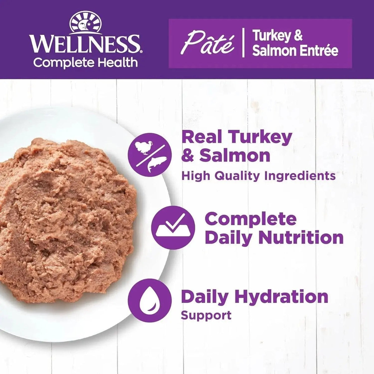 72 Packs - Wellness Complete Health Pate Adult Wet Cat Food, Natural, Protein-Rich, Grain Free