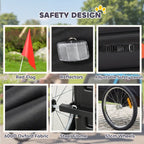 Dog Bike Trailer, Pet Cart Bicycle Carrier with 20" Air Tires, Quick-Release Wheels, Reflectors, Flag
