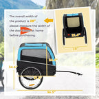 Dog Bike Trailer, Pet Cart Bicycle Carrier with 20" Air Tires, Quick-Release Wheels, Reflectors, Flag