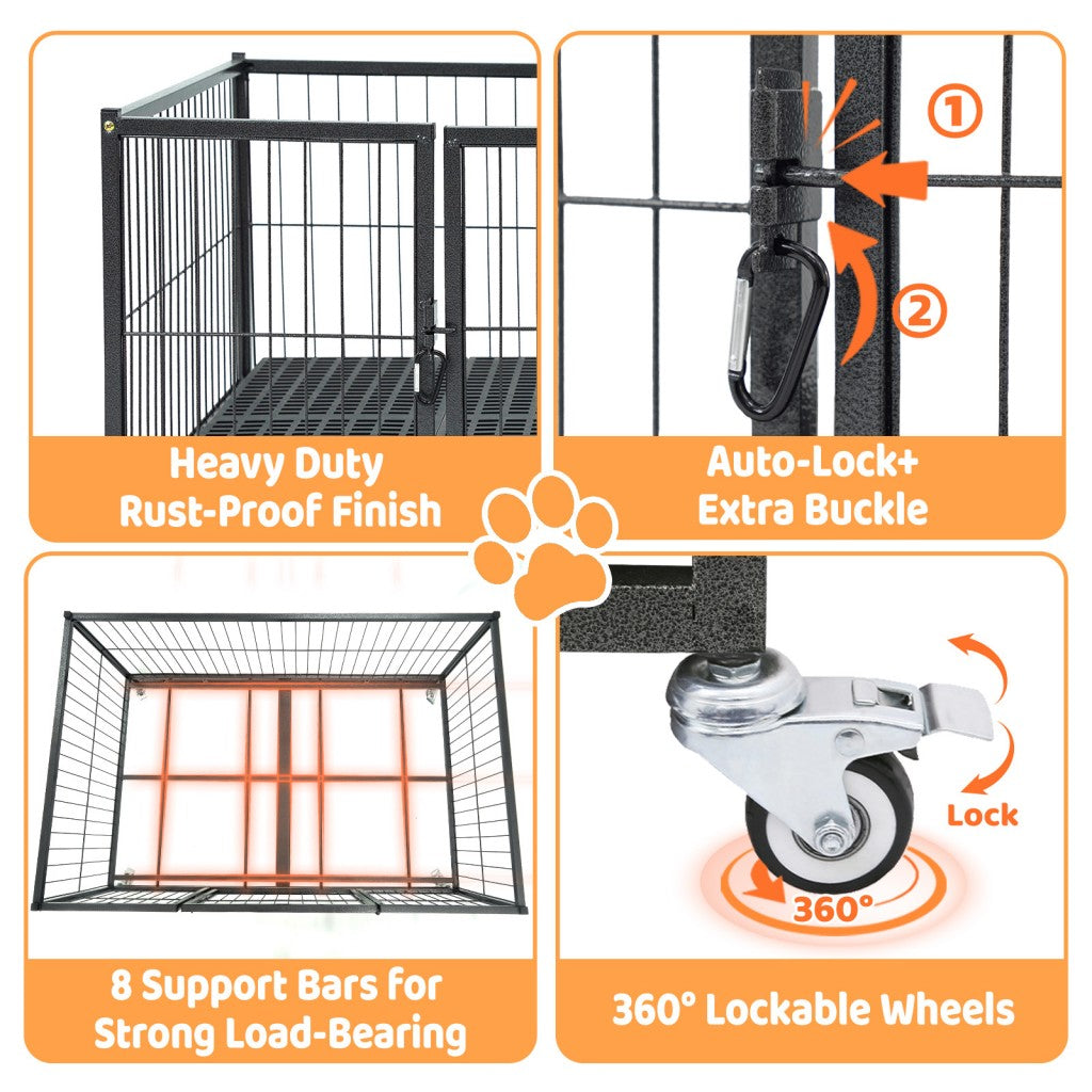 42" Stackable Dog Crate 43T+WHLP02