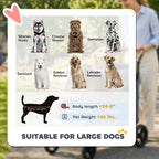 Dog Stroller for Large Dogs Up to 66 LBS with All-Terrain Spring Suspension, 8-Position Adjustable Handle