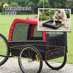 Dog Bike Trailer, Pet Cart Bicycle Carrier with 20" Air Tires, Quick-Release Wheels, Reflectors, Flag
